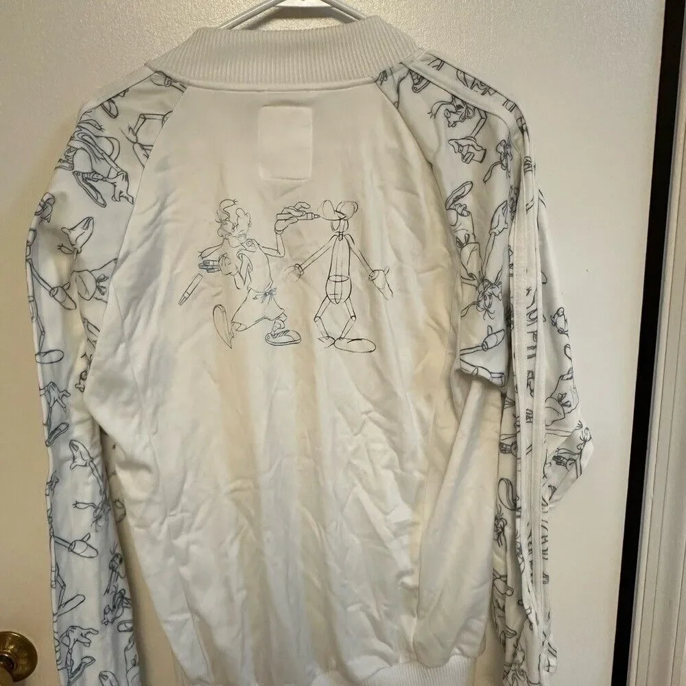 Adidas Adicolor x Disney Goofy Graffiti White Track Jacket‎ Unisex Small RARE